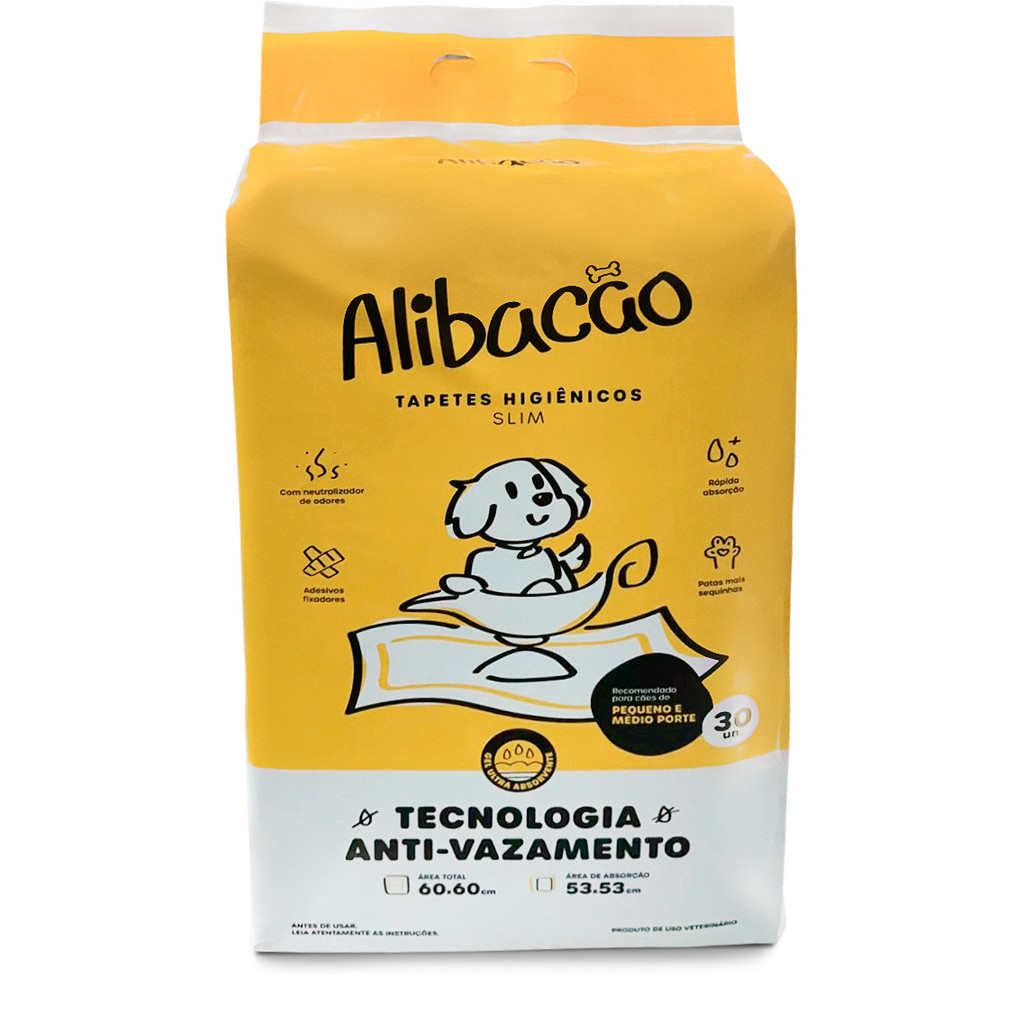 Tapete Higiênico para Cães Alibacão – 30 unidades (60x60cm)