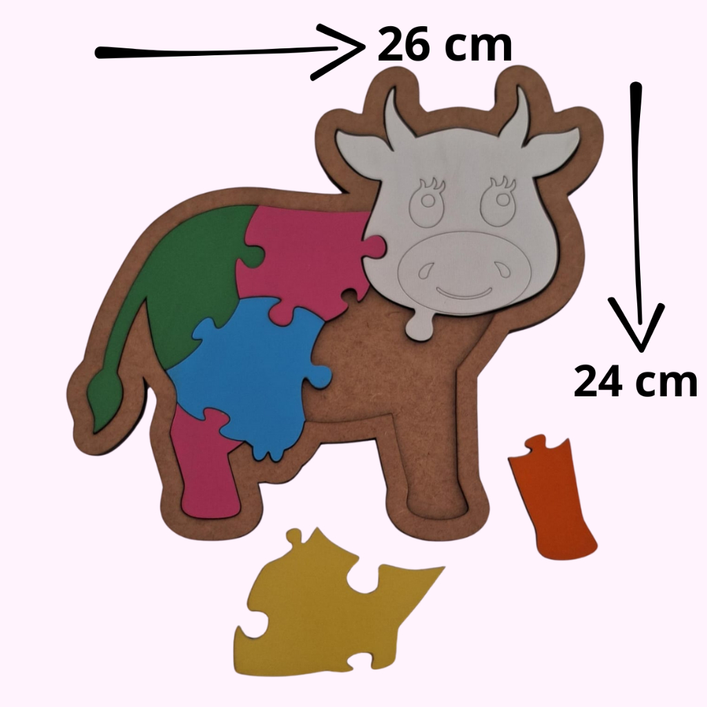 Quebra-Cabeça Infantil Vaquinha Brinqui Lu – Educativo 3+