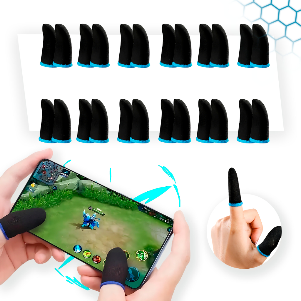 Kit Luvas de Dedo Gamer Anti-Suor para Celular Jogos Free Fire PUBG  Fortnite e FPS