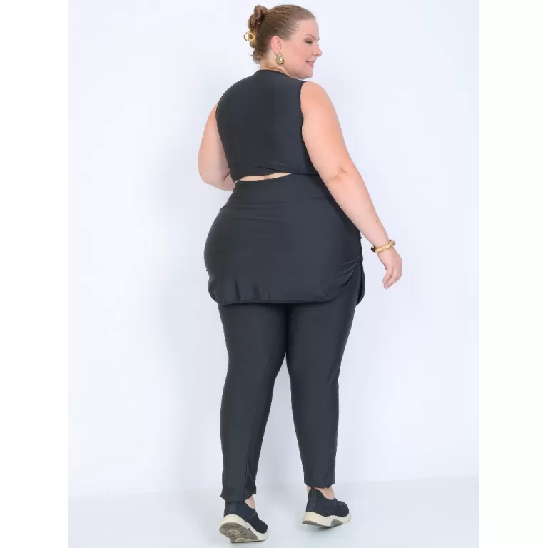 Conjunto Plus Size Calça e Top Cropedd Roupa Fitn