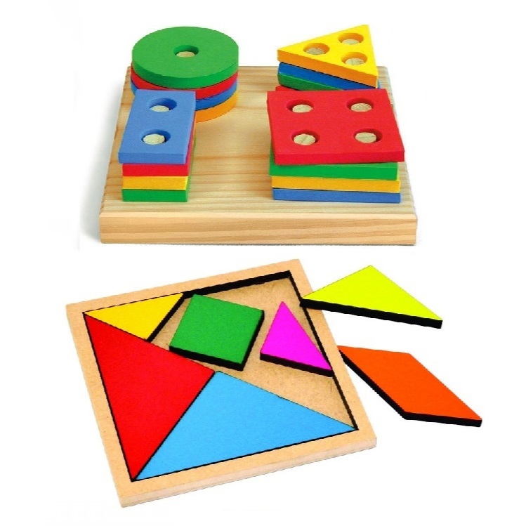 Kit 2 Brinquedos TANGRAM + FORMAS GEOMÉTRICAS em 