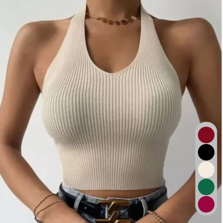 Cropped Feminino Tricot Modal Frente Única Verão