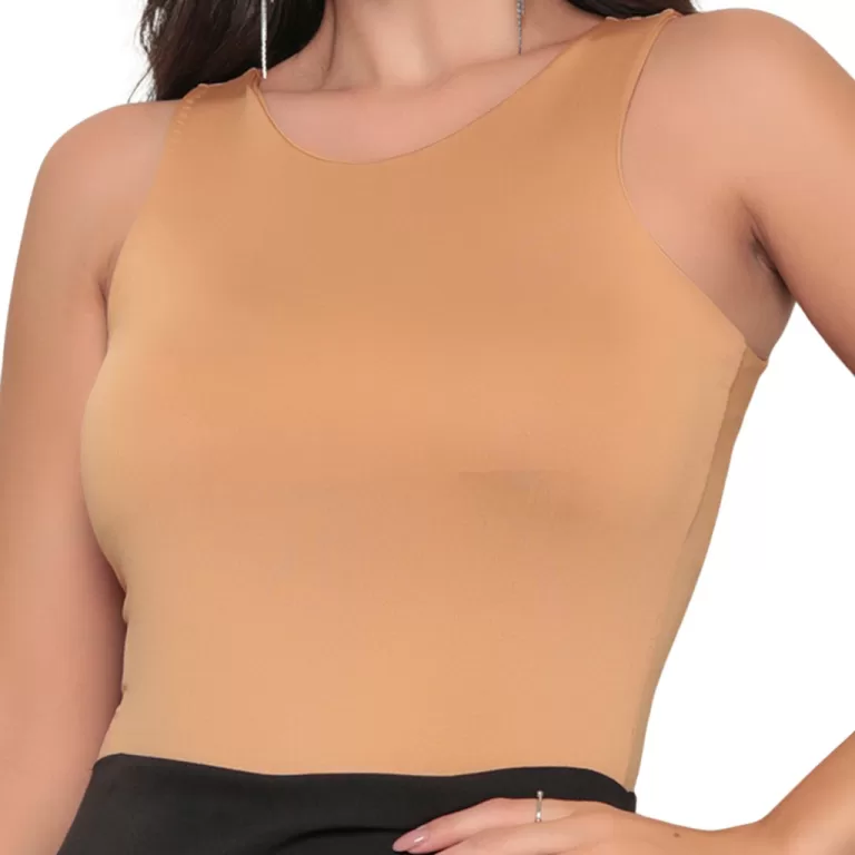 Body Feminino Regata Fecho Slim Liso Tradicional P