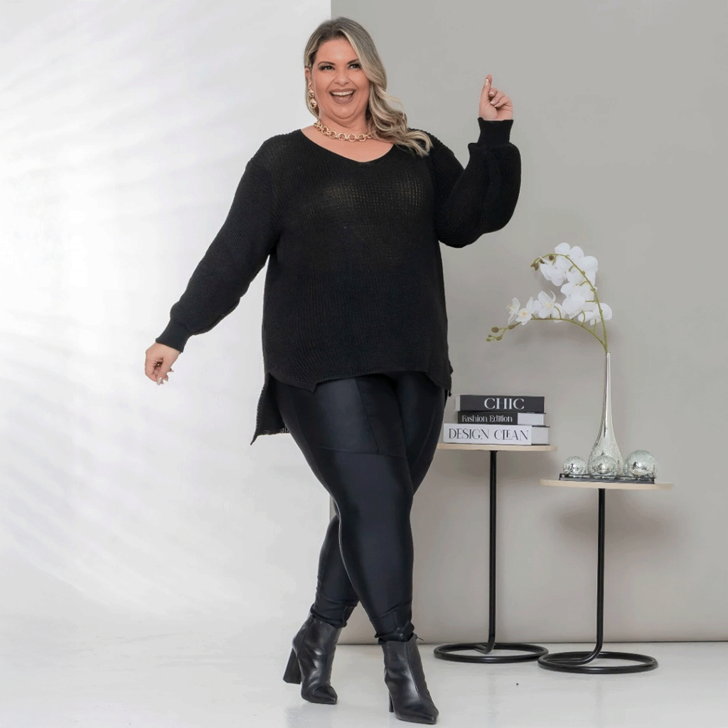 Blusa Casaco Vestlegging Modelo Grande Plus Size GG Feminino Tricot