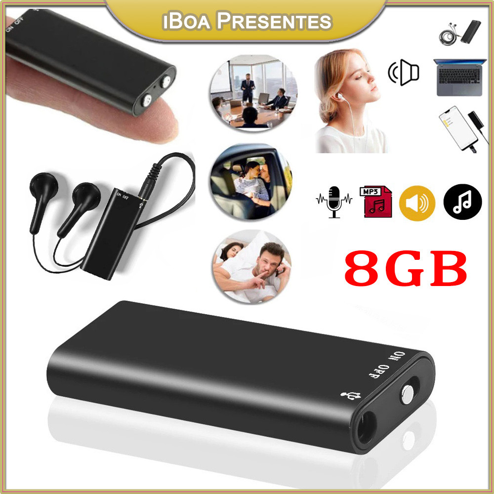 8G Micro Mini Gravador Digital MP3 Gravador De Voz Pode Monitorar 96h
