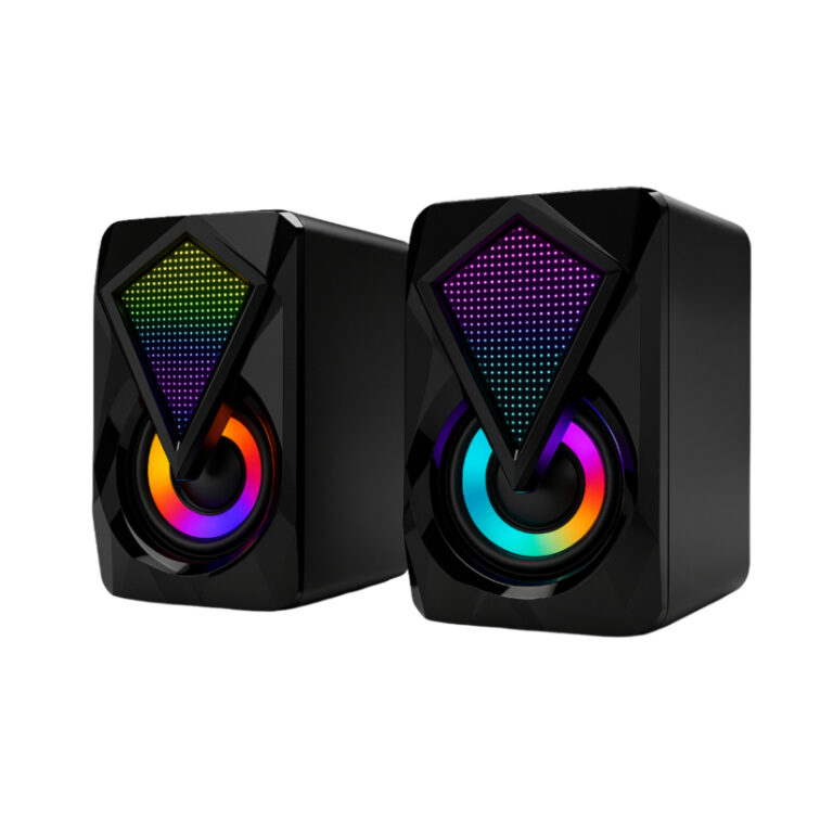 Caixa de Som Gamer RGB 6W USB P2 Estéreo LED PC N