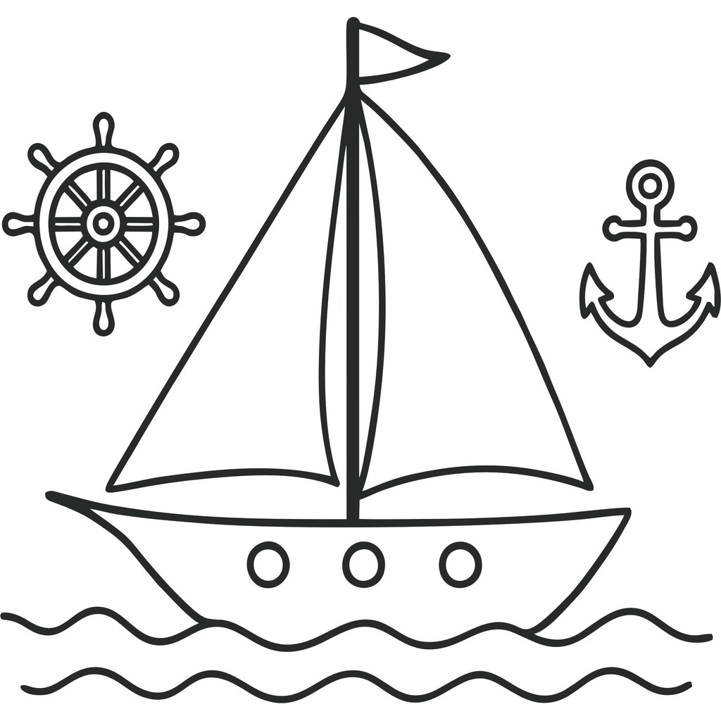 Barco a vela 50cm de altura somente corte a laser