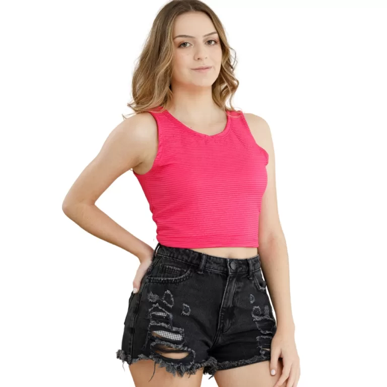 Cropped Feminino Top Regata Liso Varias Cores Moda