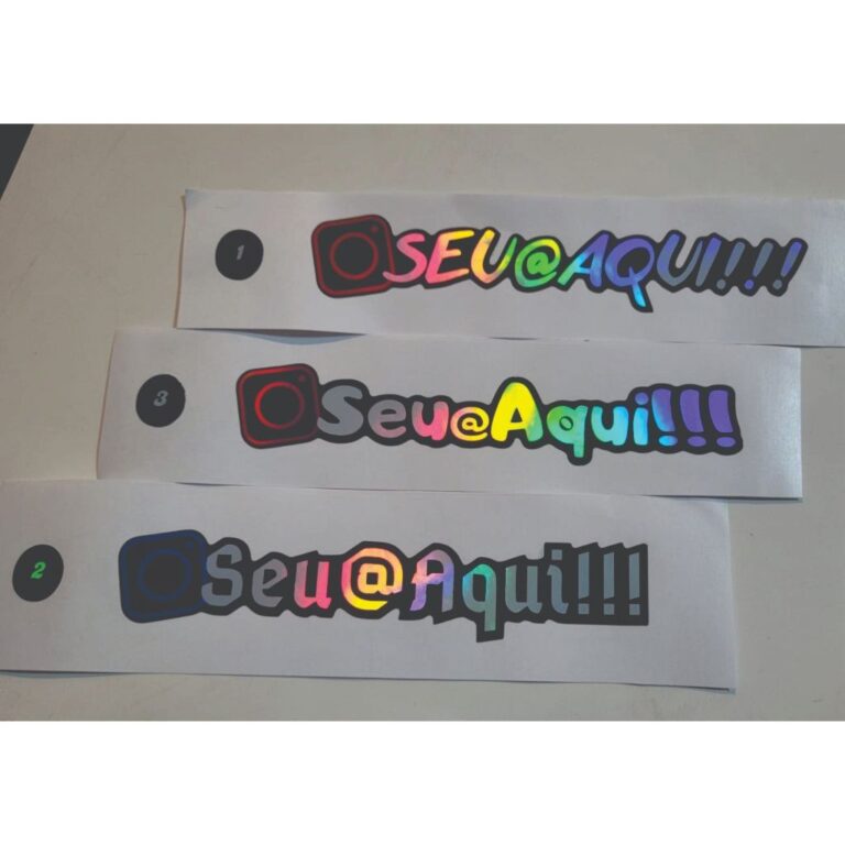 Adesivo personalizado com seu @ Holográfico (c/3 