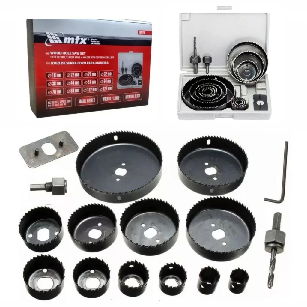 Jogo De Serra Copo Para Madeira 19 A 127mm 16 Peças