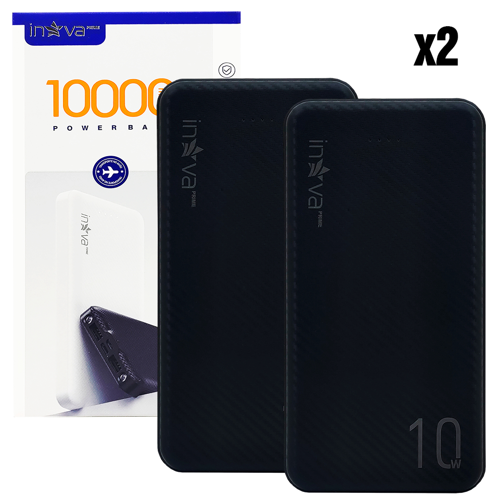 Kit 2 Carregadores Portáteis Power Bank Original Inova 10000mAh Universal