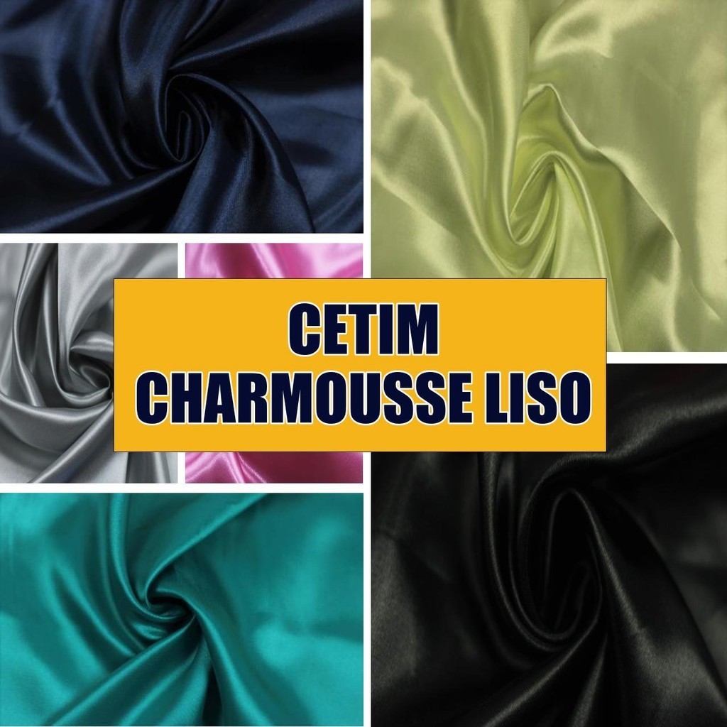 10 Metros Tecido Cetim Charmousse Liso Comum (10m x 1.45m)