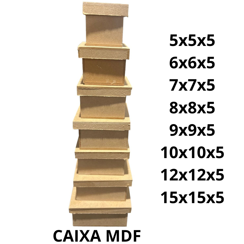 10 Caixinhas em MDF Cru Para Festa e Lembranças ARPEPEL – TAMANHOS DIVERSOS