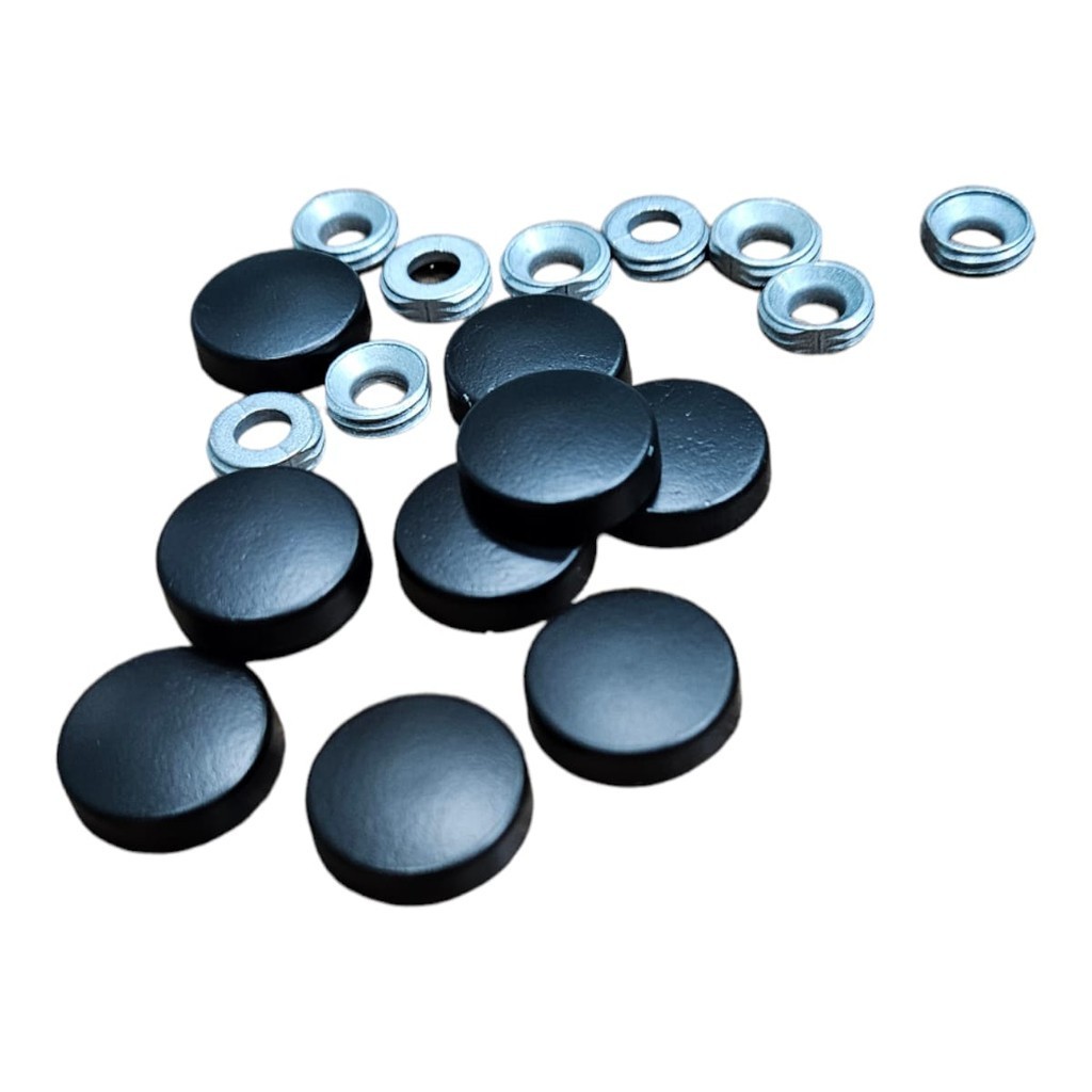Acabamento De Parafuso Preto Botão Chato Com Rosca 20 Unid