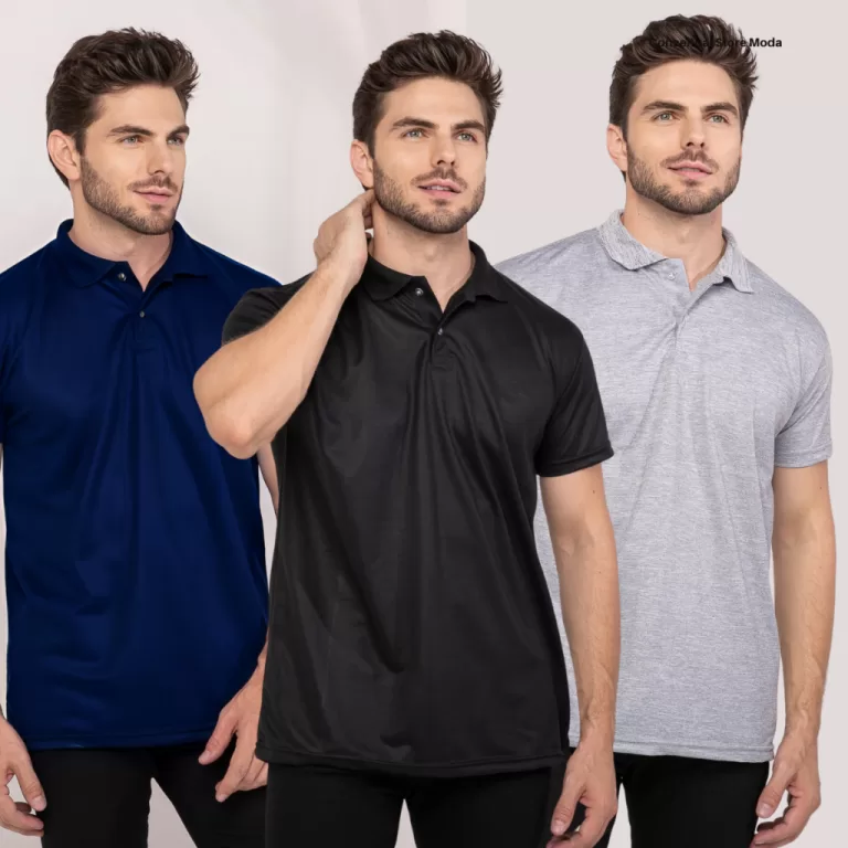 5 Camisas Polo Masculina Slim Fit Piquet Social Li