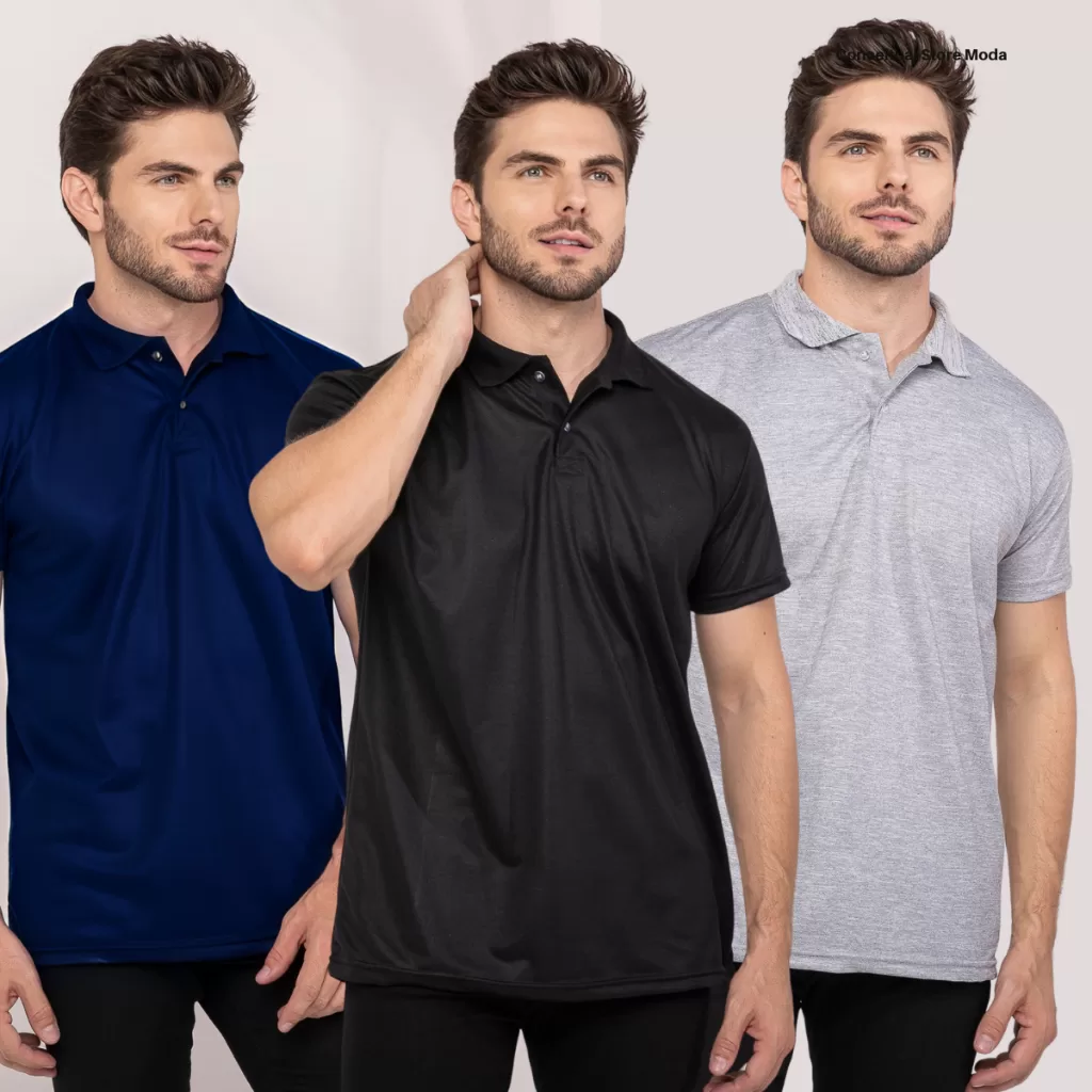 5 Camisas Polo Masculina Slim Fit Piquet Social Lisa Uniforme Masculino Trabalho