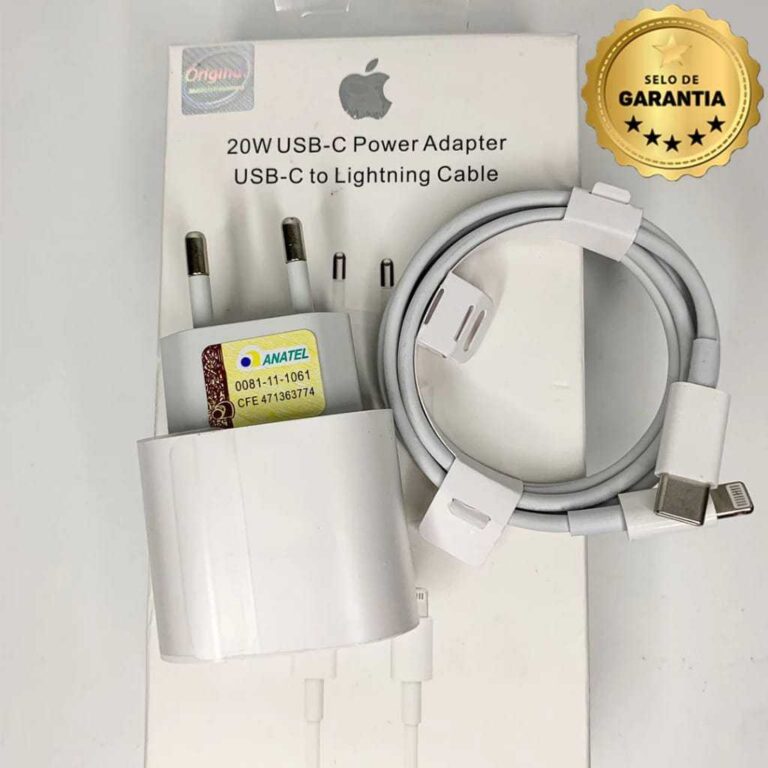 Kit Carregador para iPhone Fonte + Cabo 20W Turbo 