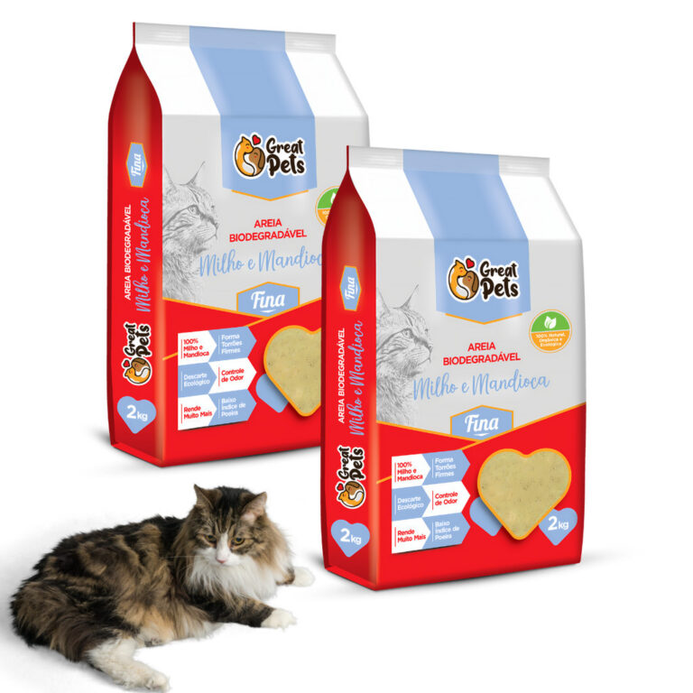Kit 2pçs Areia Para Gato Biodegradavel Fina de Ma