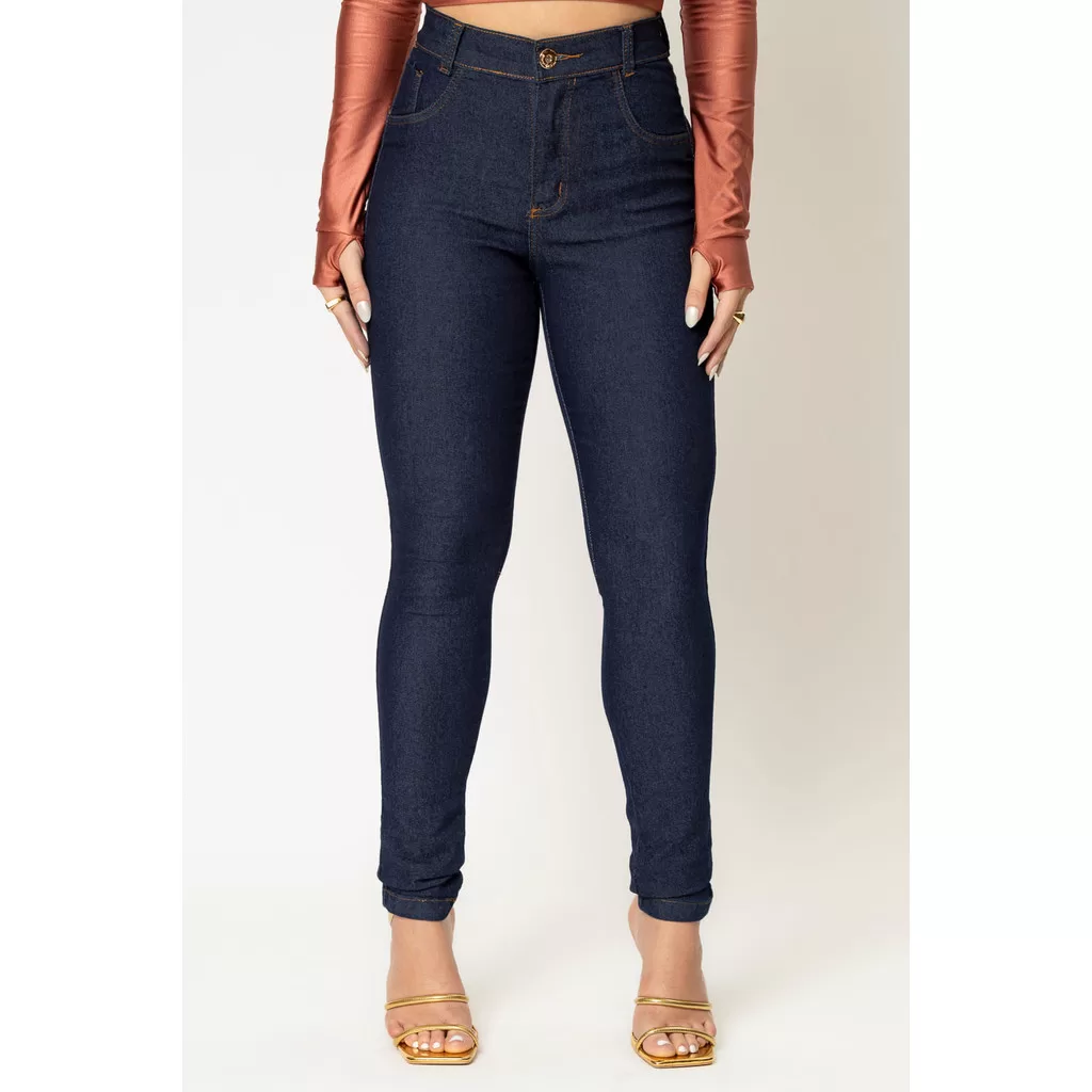 Calça Jeans Feminina Skinny Premium Planet Girls Azul Escuro