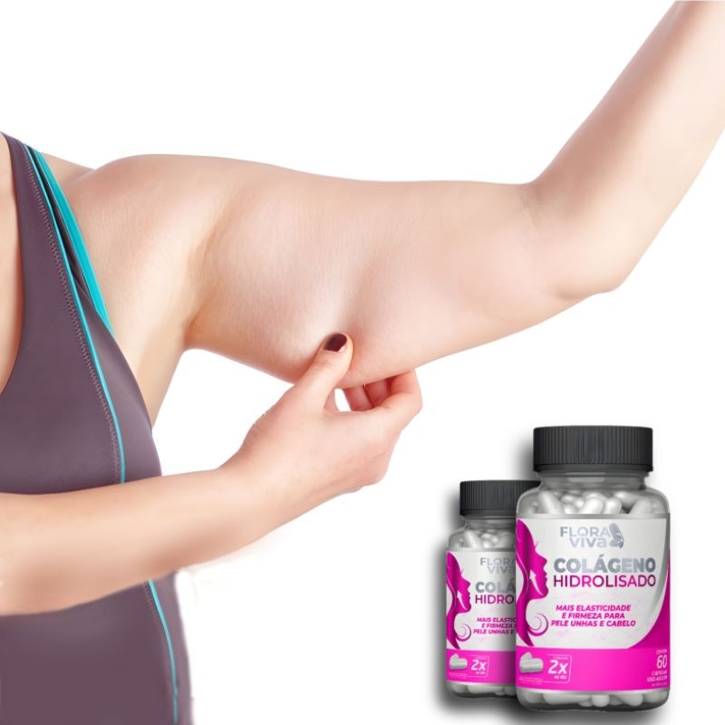 Colágeno Hidrolisado para Rugas e Linhas de Expressão e Flacidez  – 500mg/com 60 cápsulas