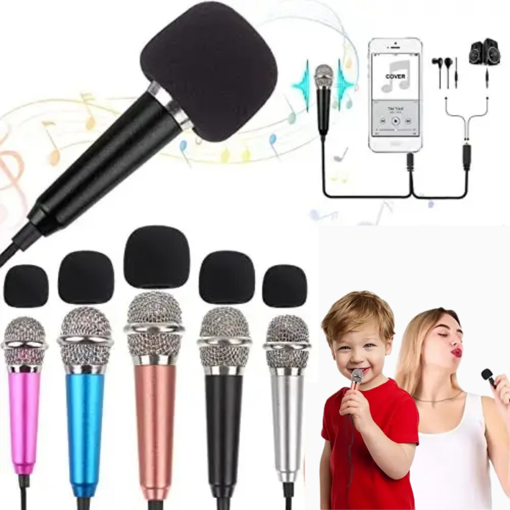 Mini Microfone Celular Android IOS Tablet Computador Karaokê