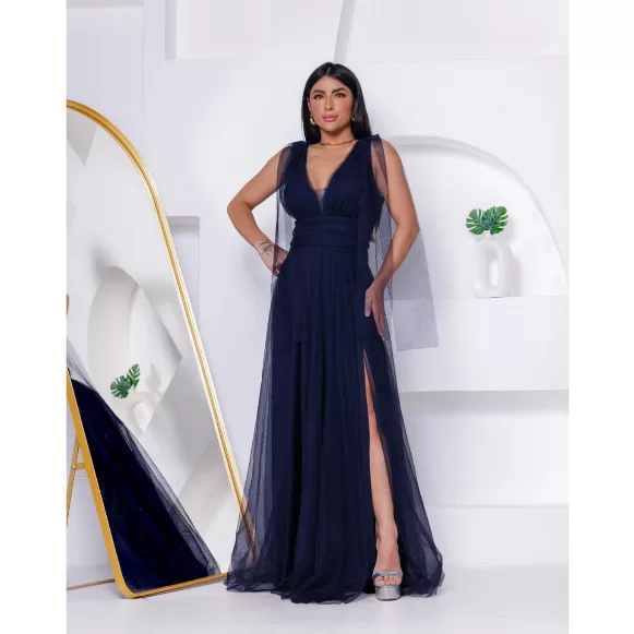 Vestido Feminino Regata Longo de Festa Brilhante C