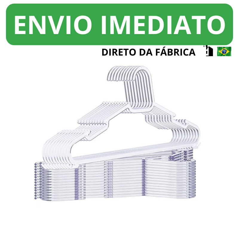 Cabide Acrílico Adulto Kit Cabides Transparente Reforçado Organizar Roupas