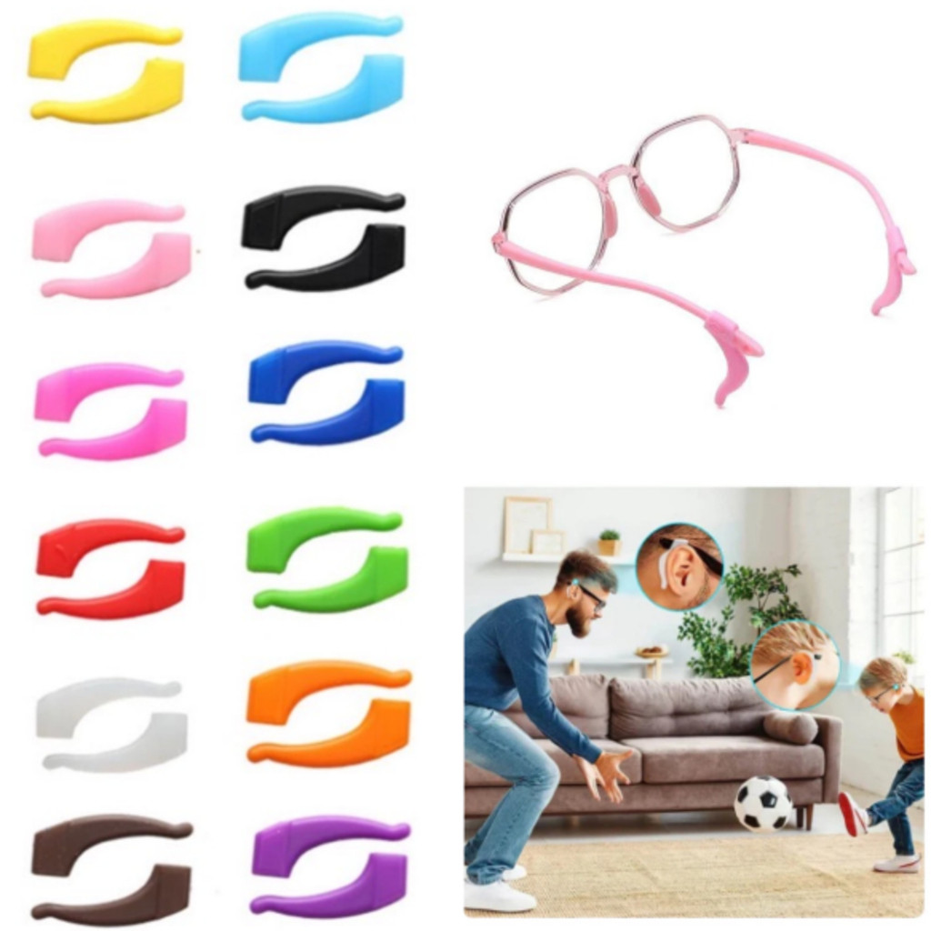 Pares Trava de silicone com gancho para óculos infantil -BR (multicolorido)