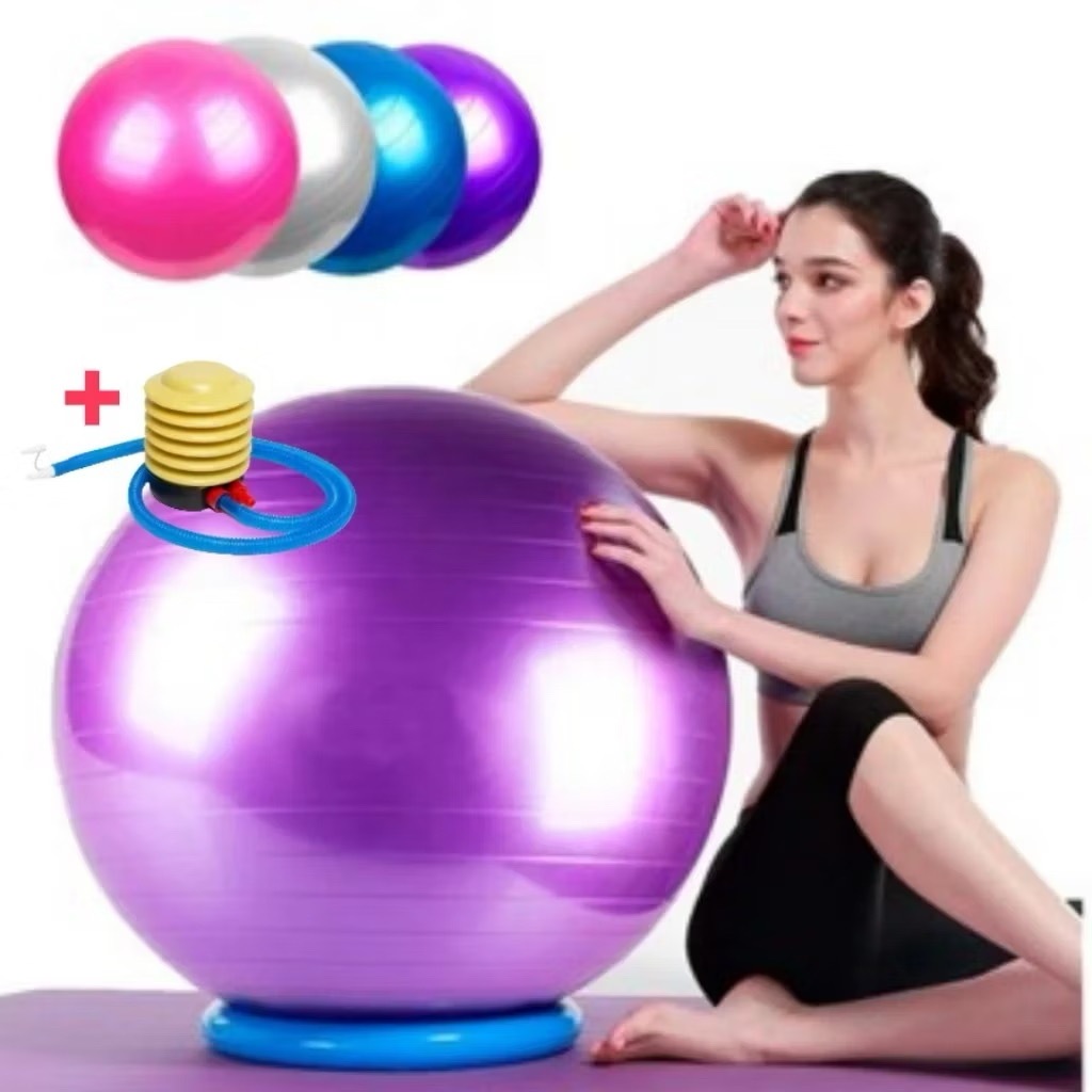 Bolas de PVC de 55cm e 65cm para esportes, Pilates, yoga, fisioterapia, ginástica, cores aleatórias