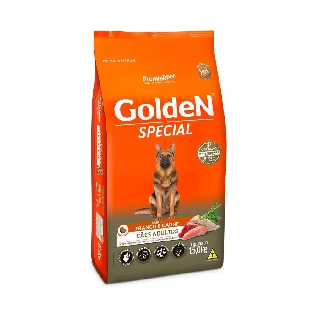 Ração Golden Special Cães Adultos 15KG Carne E Frango