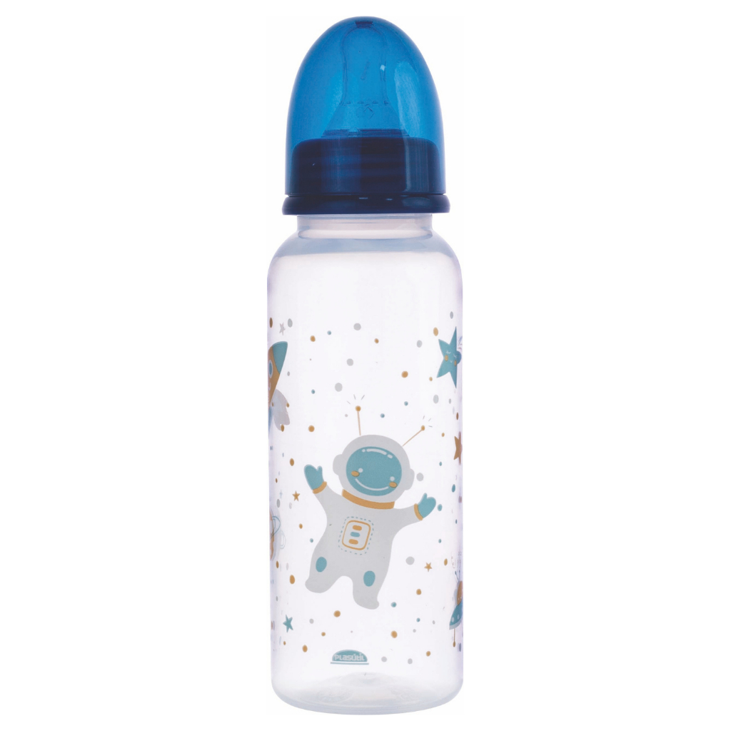 Mamadeira Bico Silicone Anticólica 250ml Infantil Bebê Suco Menino Menina Plasútil