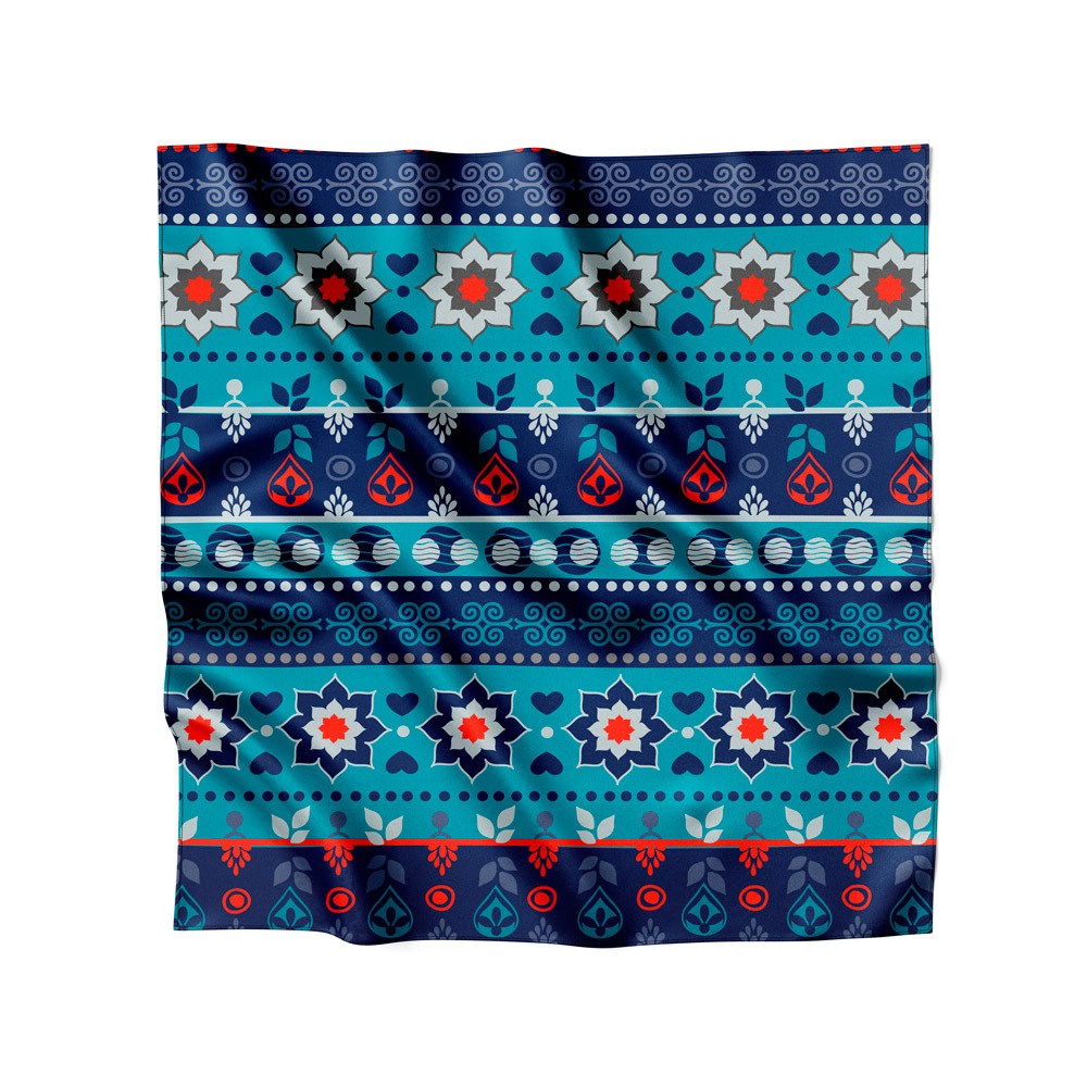 Lenço de Cetim 90x90cm Várias Amarrações Tendência Fashion Estampas Étnicos e Nativos