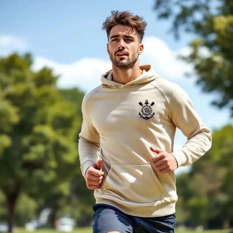 MOLETOM CANGURU TIME PAULISTA FIEL TORCIDA GAVIÕES BLUSA DE FRIO INVERNO QUENTE FLANELADO COM CAPUZ