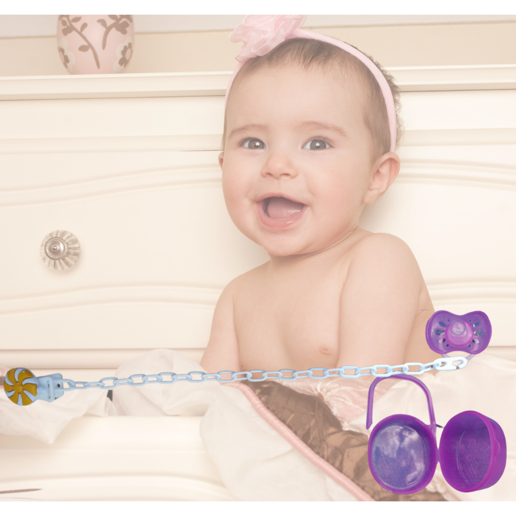 Kit 3 pçs Recém-Nascido 1 Chupeta + 1 Porta Chupeta e 1 Prendedor *Sortidos*