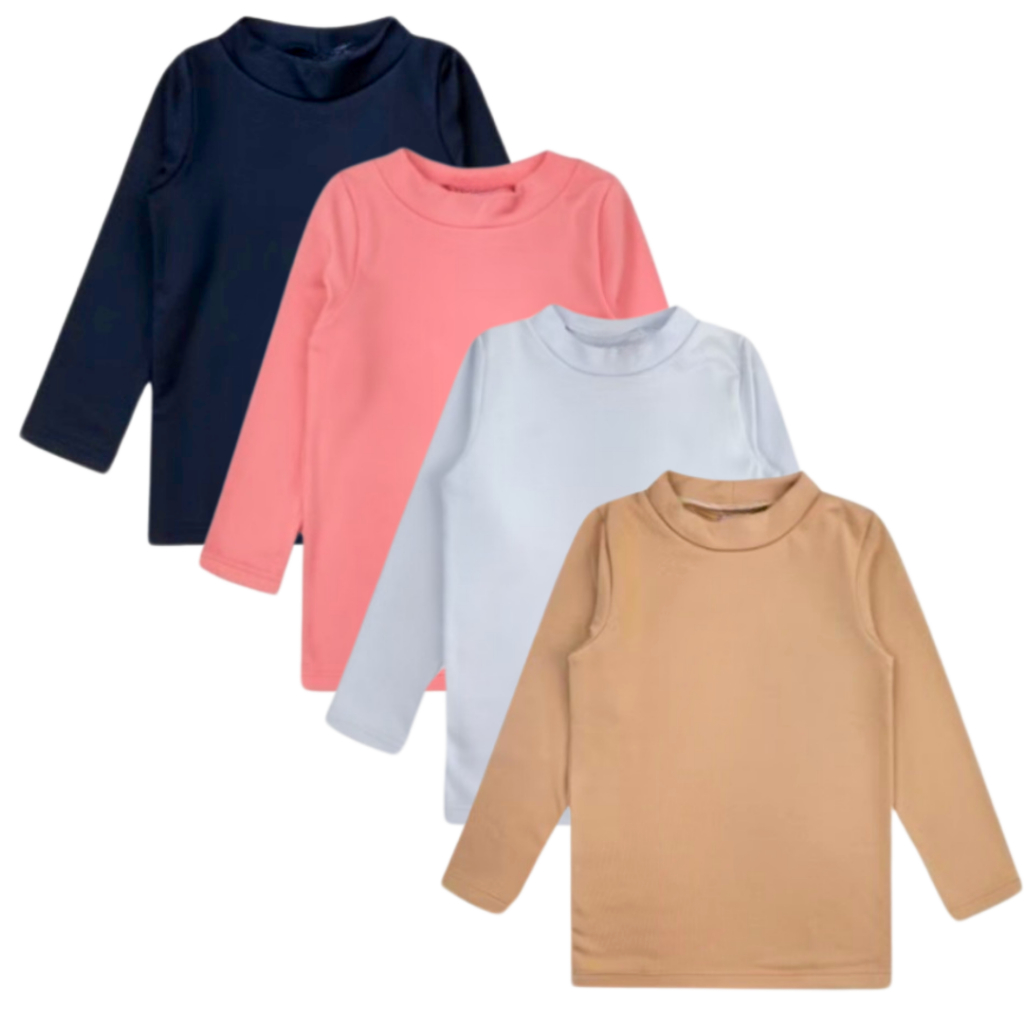 Kit 3 Blusas Térmicas Infantil Inverno Flanelada Menino e Menina Manga Longa