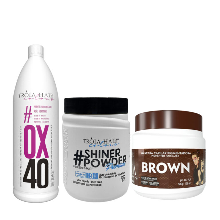 Pó Descolorante Premium + OX 40 + Troia Colors &#