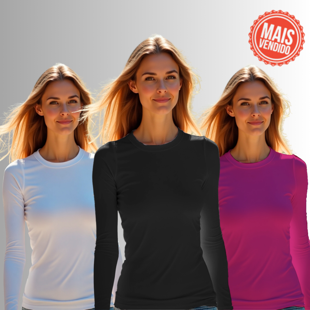 Camisa Camiseta Proteção Uv 50+ Solar Unissex Feminina Segunda Pele Frio e Calor Blusa Tech Termica