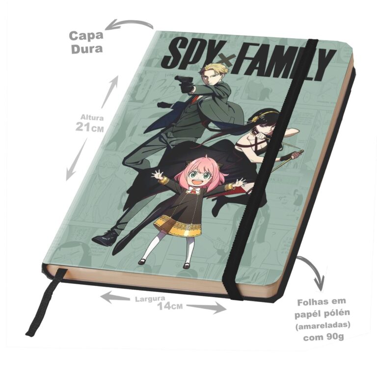 Caderno SKETCHBOOK ou anotações SPY x FAMILY 21x