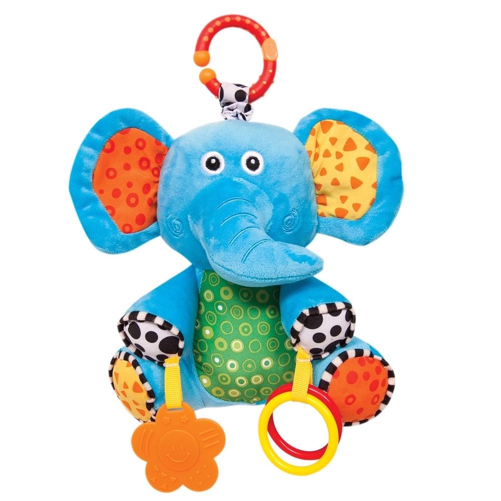 Elefantinho Treme-Treme de Pelúcia com Atividades Brinquedo infantil para Bebê – BUBA