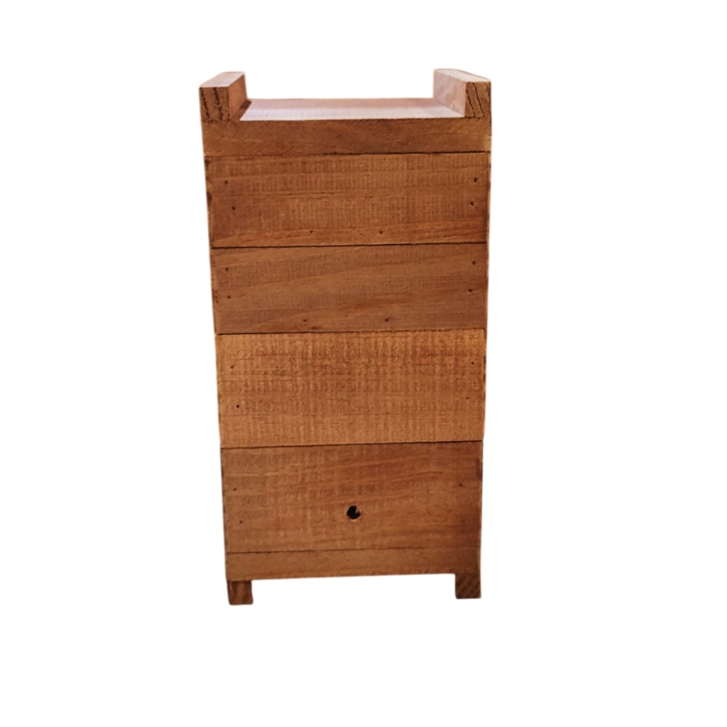 Caixa Para Abelhas Jataí, 12×12 Interno, Madeira de Pinus, Jatái, Mirim, Sem Ferrão Com 2 Melgueiras