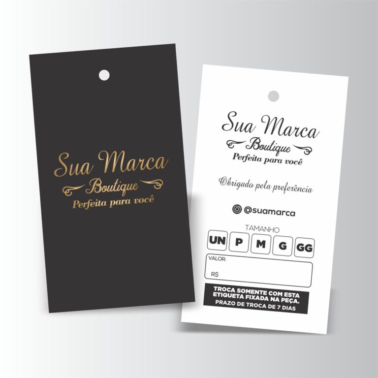 Etiquetas tags personalizadas roupas – 1000 