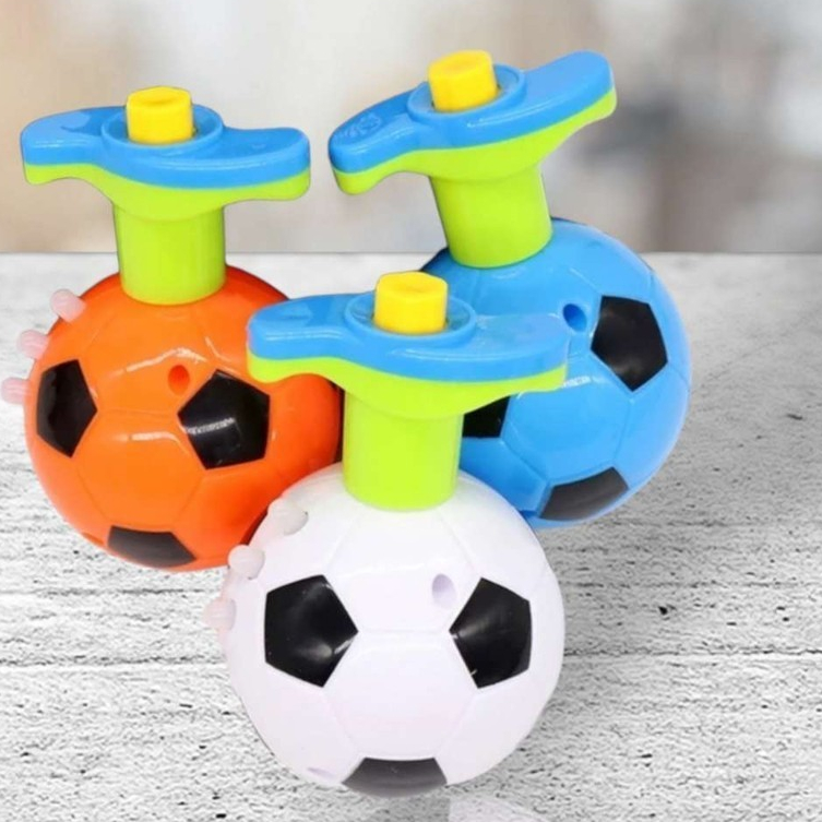 Brinquedo pião musical bola de futebol c/ lançad