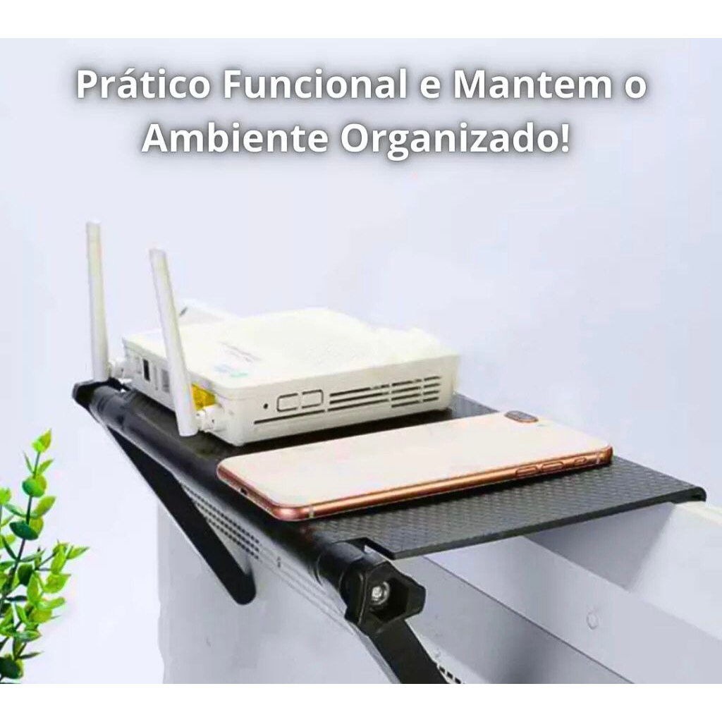 Suporte Prateleira Ajustável Multifuncional para Modem, Receptor, Conversor TV Digital, DVD, NET, SK