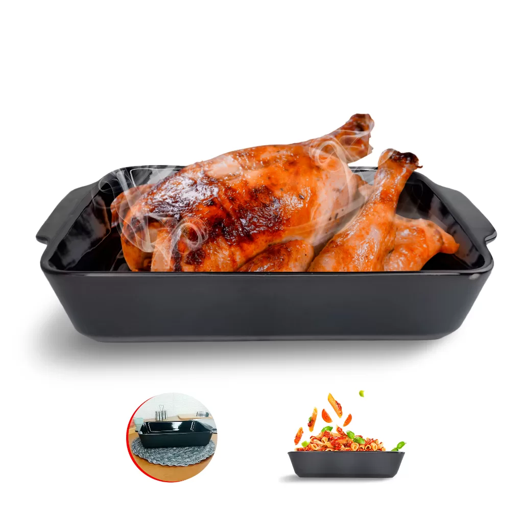 Assadeira – Travessa Cerâmica C/alça Retangular – Dolce Home