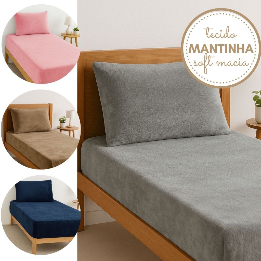 Jogo Lençol Solteiro Plush Soft Quente Infantil Dias Frios Cores Lindas e Modernas