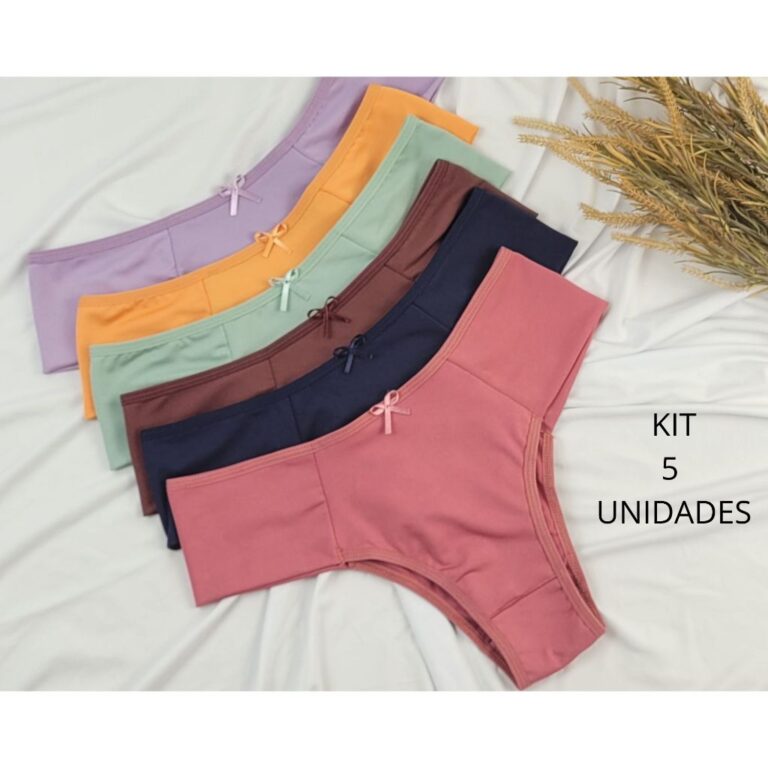 KIT 5 CALCINHAS FEMININAS PALA  ALTA CONFORTO FORR