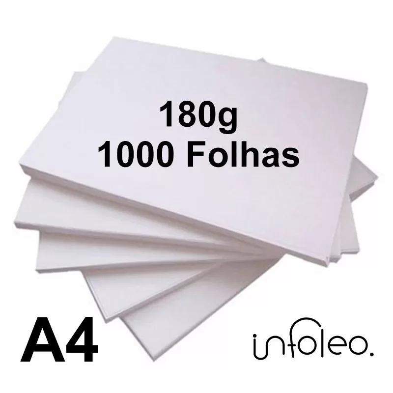 Caixa de Papel Offset A4 180 gramas Branco – 1000 Folhas 180g
