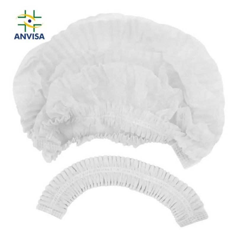 Kit 200 Touca Descartável TNT Sanfonada Branca