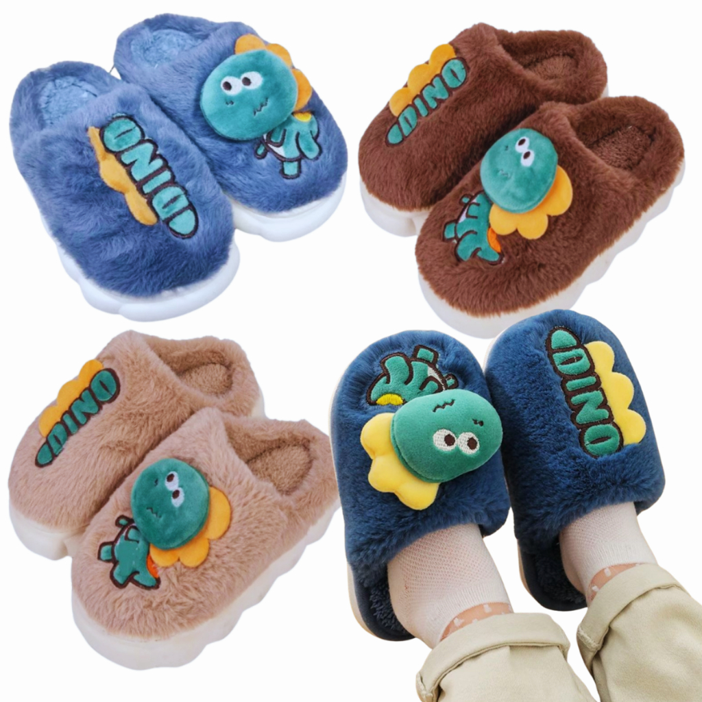 Pantufa Dinossauro Fofa Chinelo de Quarto Infantil Dino PU24-204