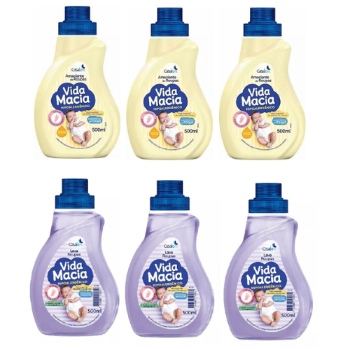 Kit Vida Macia Bebê 500ml Lava Roupas Liquido + A